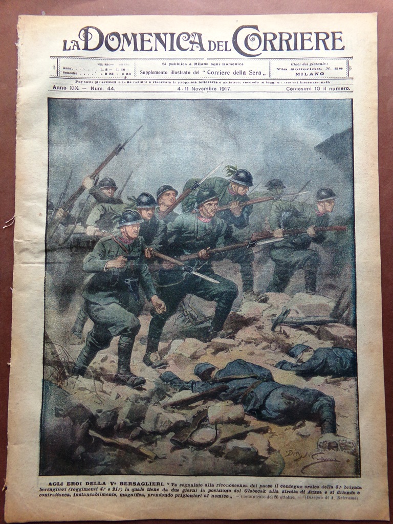 La Domenica del Corriere 4 Novembre 1917 WW1 Austria Tommasucci …