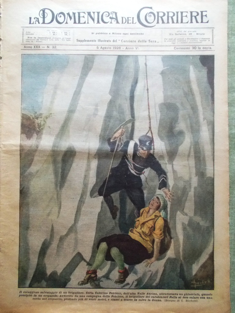 La Domenica del Corriere 5 Agosto 1928 Rotschild Pickford Rodeo …