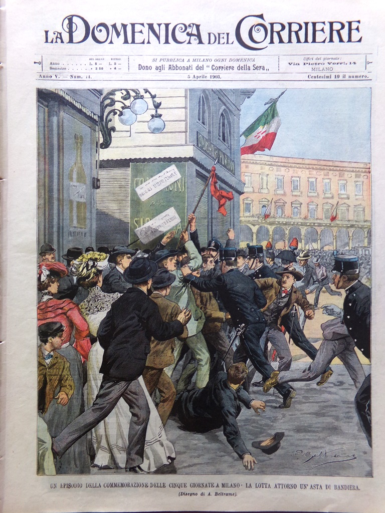 La Domenica del Corriere 5 Aprile 1903 Castello Lucchio Porto …
