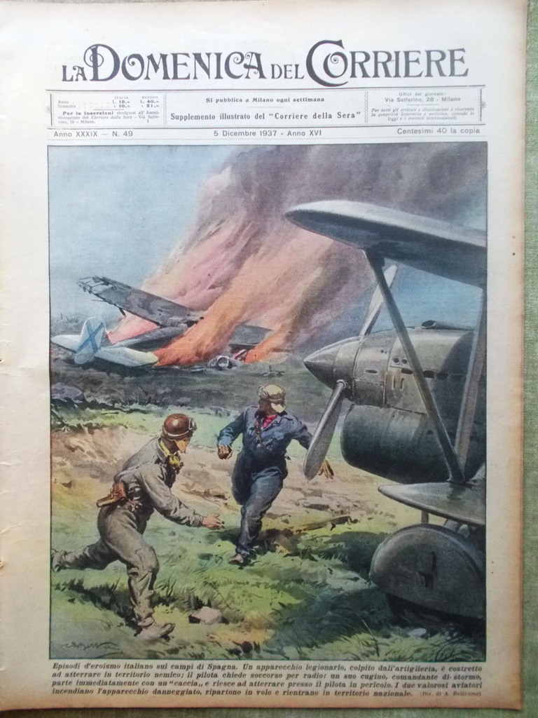 La Domenica del Corriere 5 Dicembre 1937 Mostra Tessile Michelangelo …