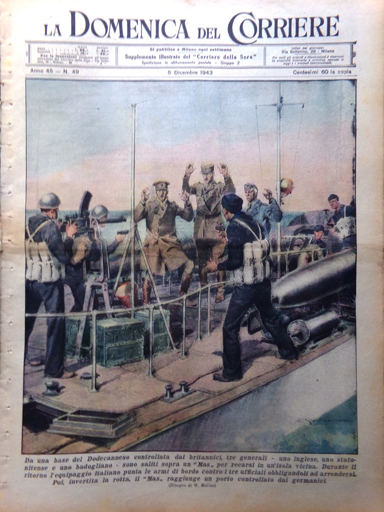 La Domenica del Corriere 5 Dicembre 1943 WW2 Copernico Tafari …