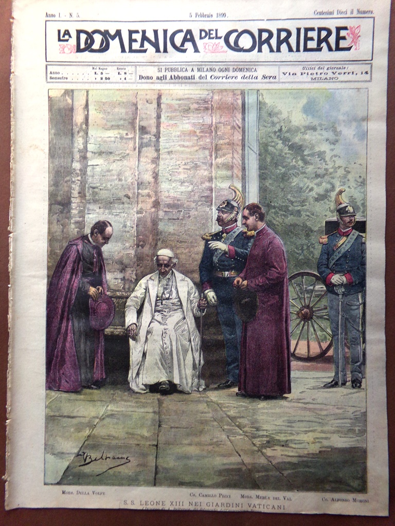 La Domenica del Corriere 5 Febbraio 1899 Perosi Wagner Casa …