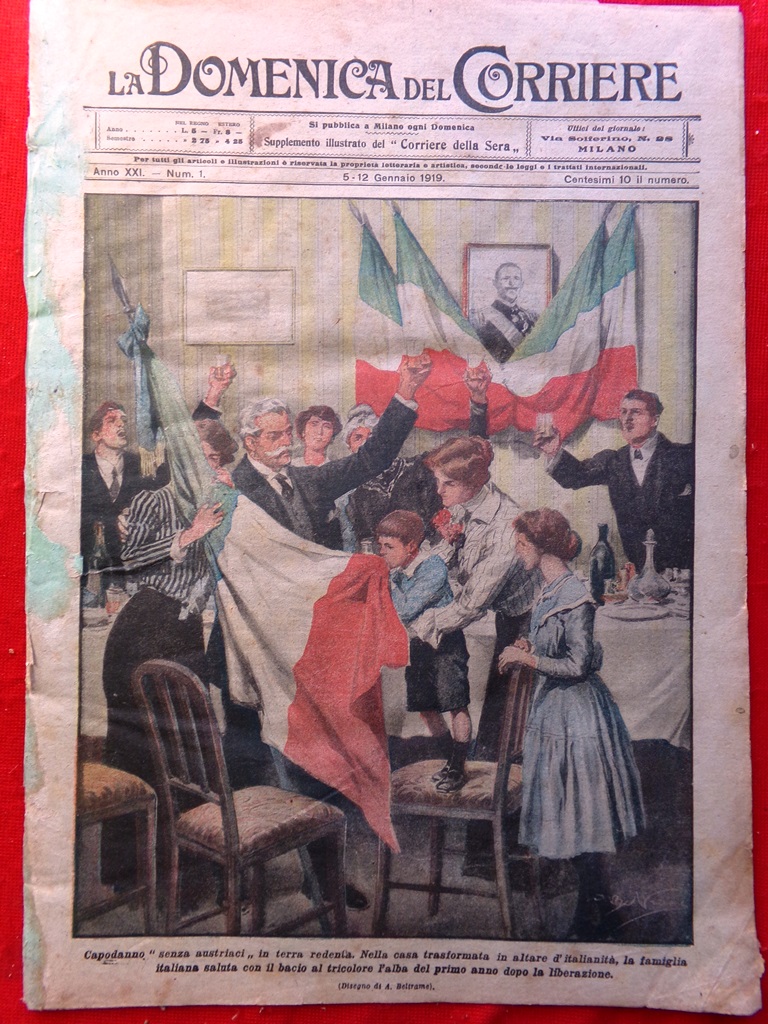 La Domenica del Corriere 5 Gennaio 1919 Feltre Casagrande Wilson …