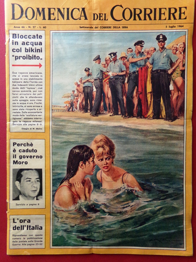 La Domenica del Corriere 5 Luglio 1964 WW1 Bikini Foto …