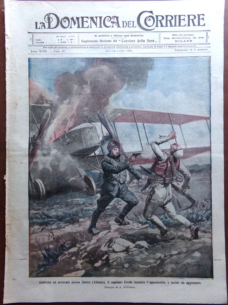 La Domenica del Corriere 5 Novembre 1916 WW1 Ercole Pesci …
