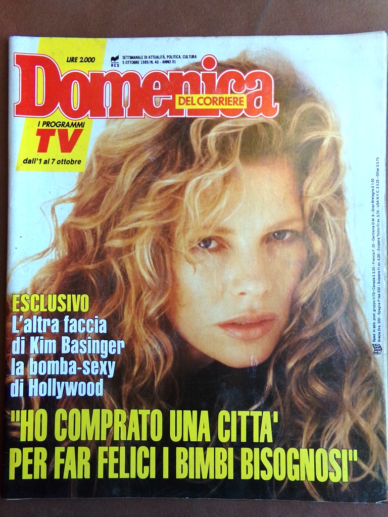 La Domenica del Corriere 5 Ottobre 1989 Basinger Modugno Simenon …