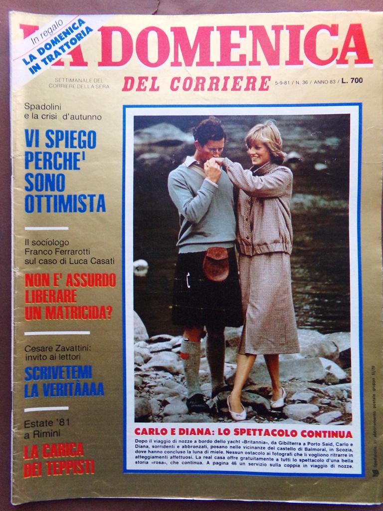 La Domenica del Corriere 5 Settembre 1981 Carlo Diana Rol …