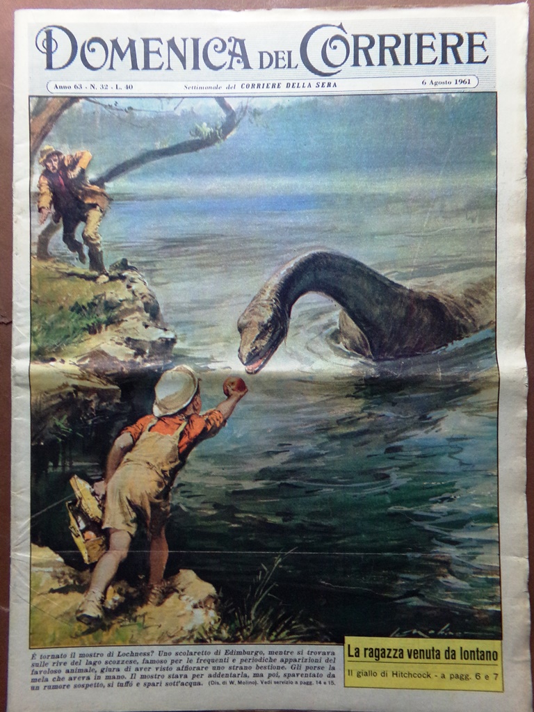 La Domenica del Corriere 6 Agosto 1961 Mostro Lochness Marlon …
