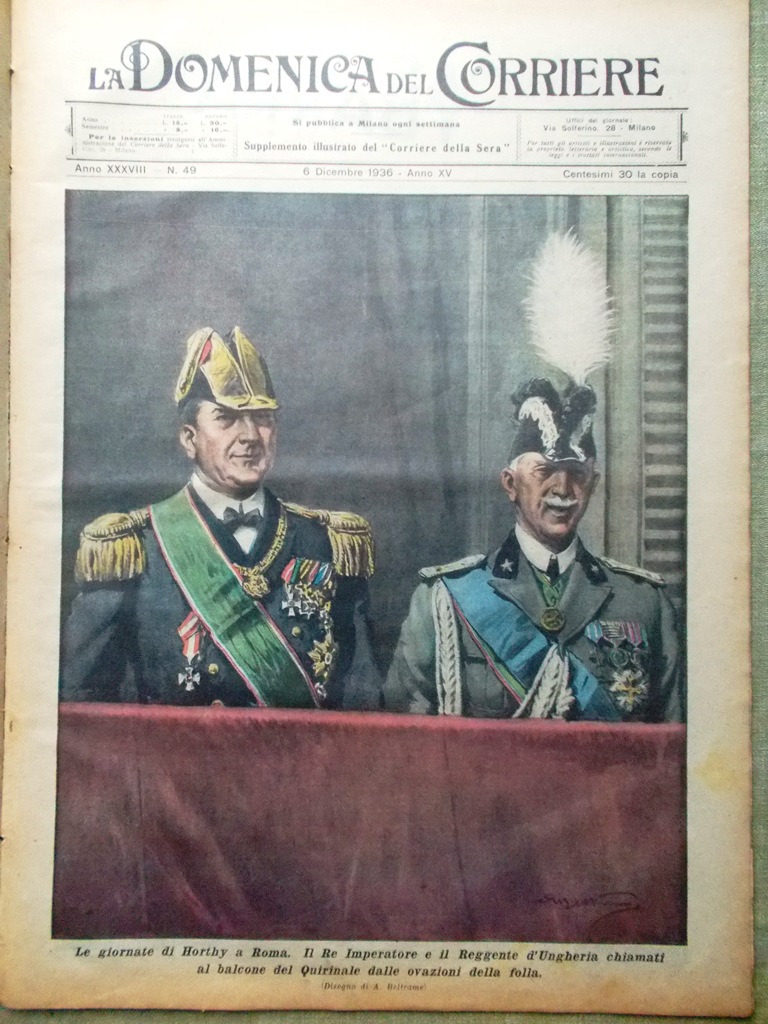 La Domenica del Corriere 6 Dicembre 1936 Liberazione Madrid Franco …