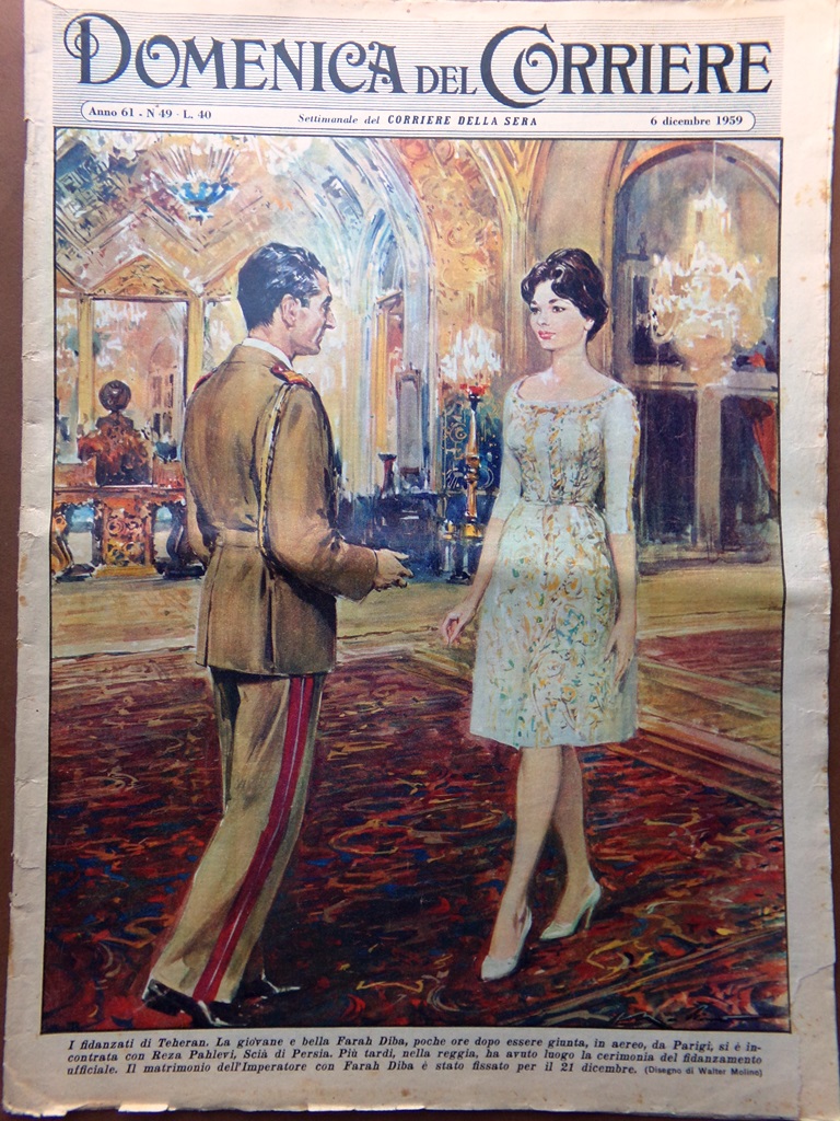 La Domenica del Corriere 6 Dicembre 1959 Farah Diba Max …