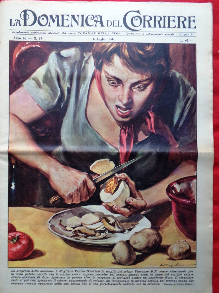 La Domenica del Corriere 6 Luglio 1958 Ciclone Polesine Fierro …