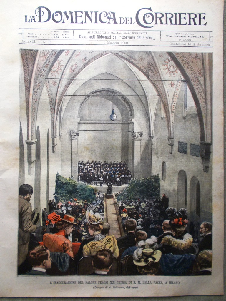 La Domenica del Corriere 6 Maggio 1900 Salone Perosi Falguière …