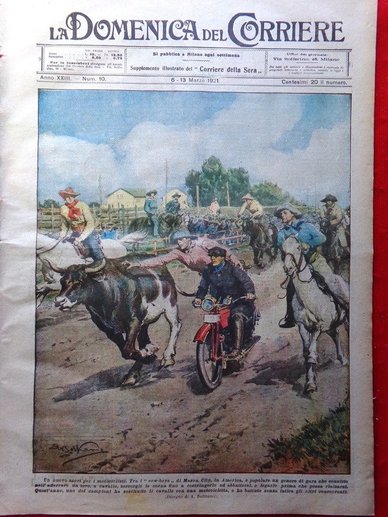 La Domenica del Corriere 6 Marzo 1921 Medaglie Pace Loreto …