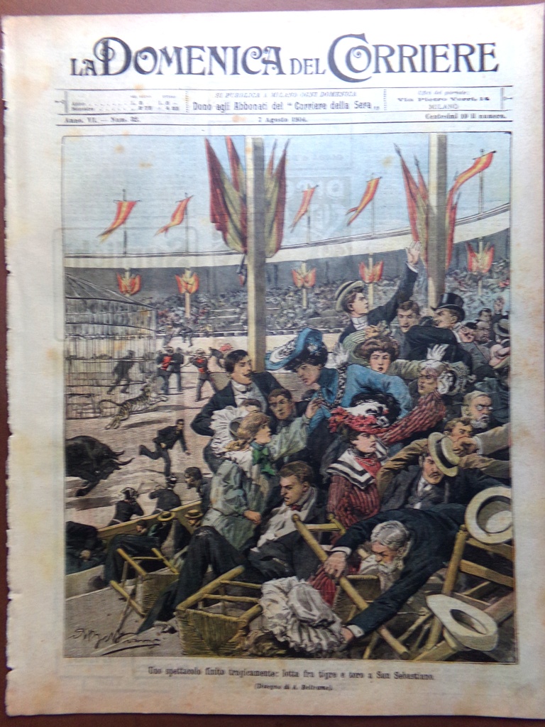 La Domenica del Corriere 7 Agosto 1904 Faito Schlusselburg Filippine …