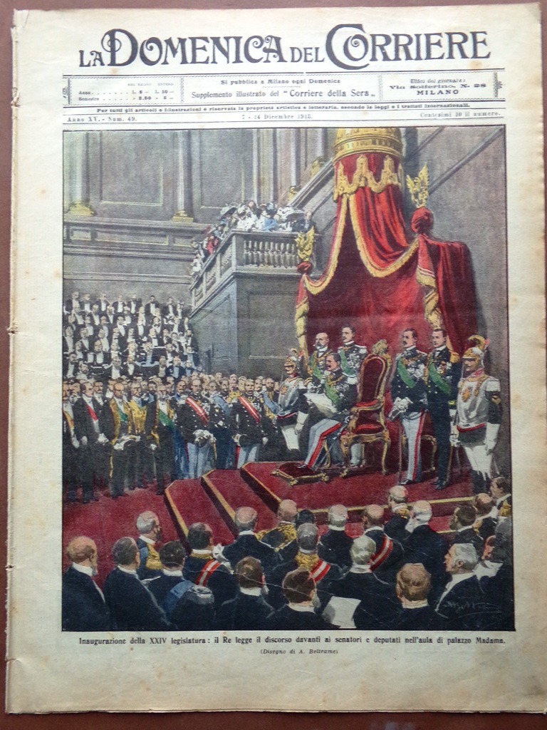 La Domenica del Corriere 7 Dicembre 1913 XXIV Legislatura Adalia …