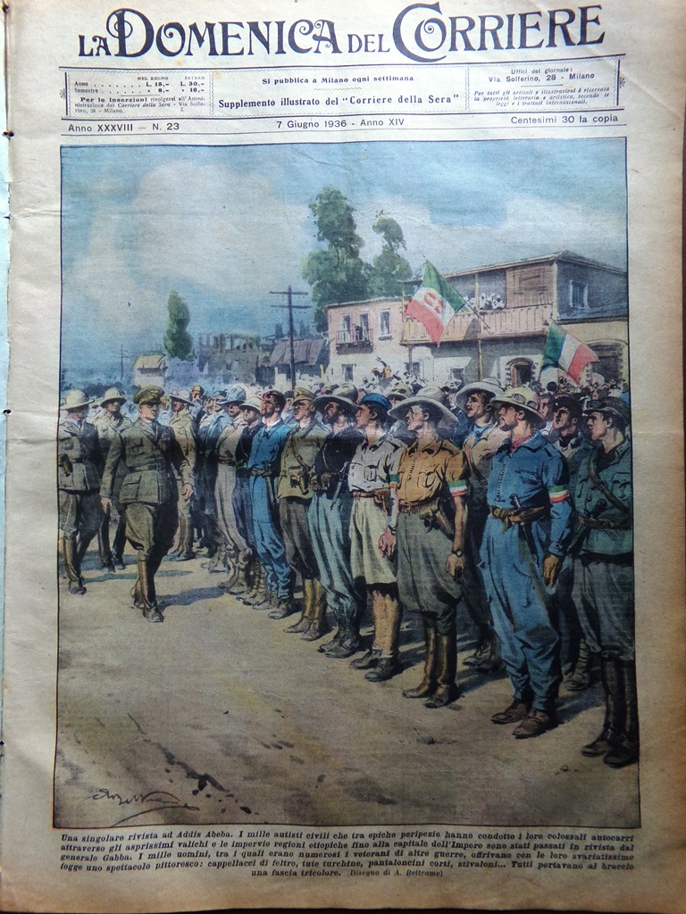 La Domenica del Corriere 7 Giugno 1936 Etiopia Abuna Papa …