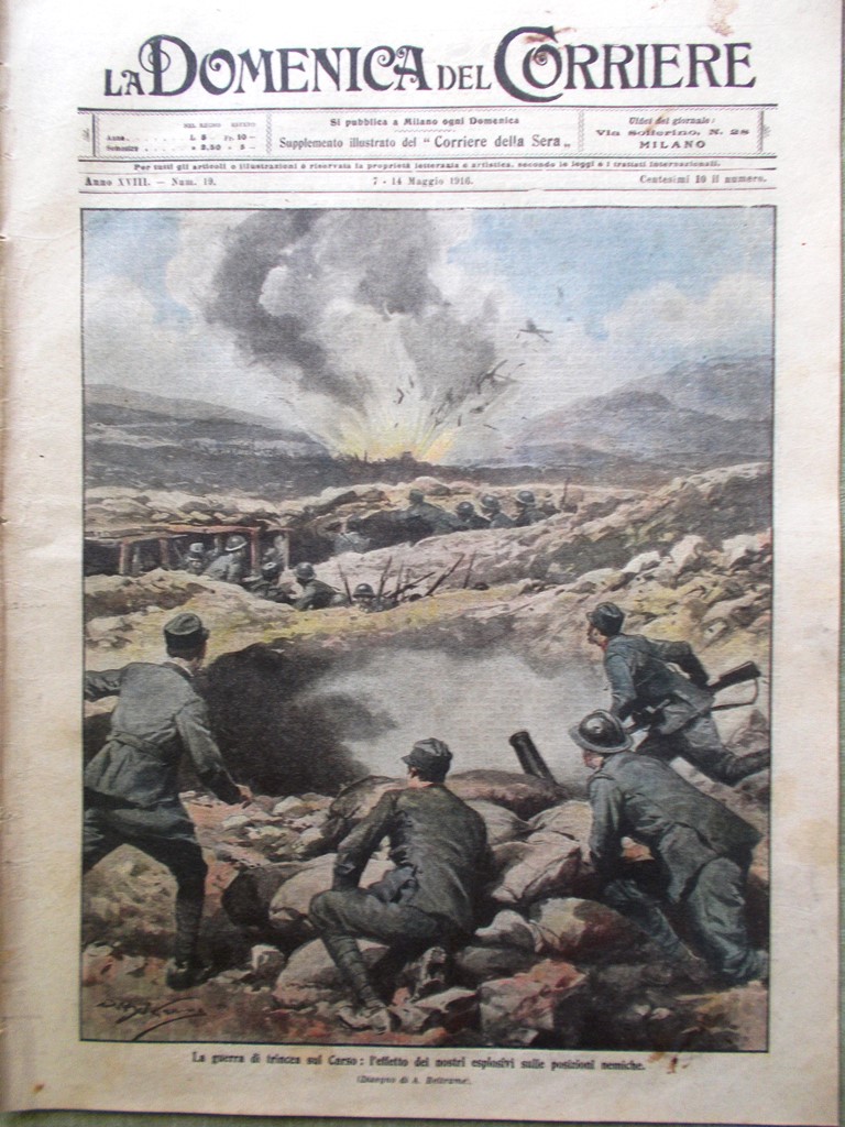 La Domenica del Corriere 7 Maggio 1916 WW1 Madrid Croce …