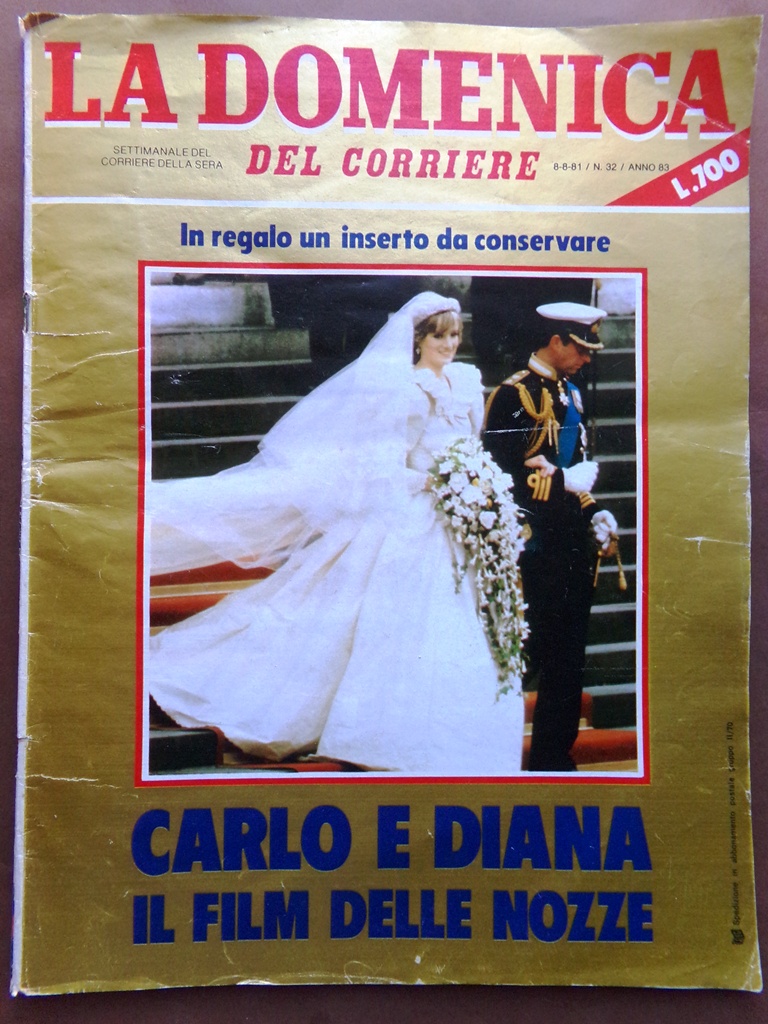 La Domenica del Corriere 8 Agosto 1981 Nozze Carlo e …