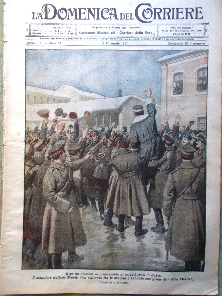 La Domenica del Corriere 8 Aprile 1917 WW1 Ritirata dei …