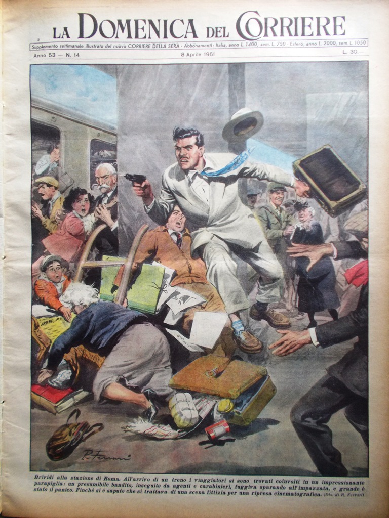 La Domenica del Corriere 8 Aprile 1951 Inondazioni Ferrarese Carli …