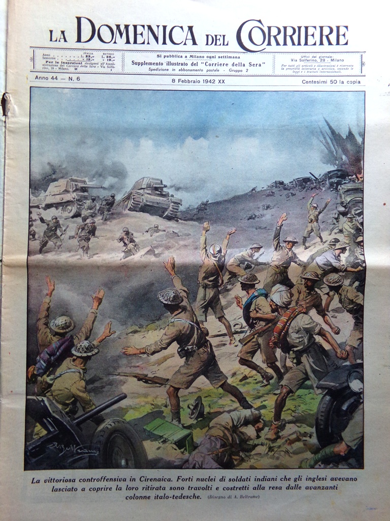 La Domenica del Corriere 8 Febbraio 1942 WW2 Duce Giava …