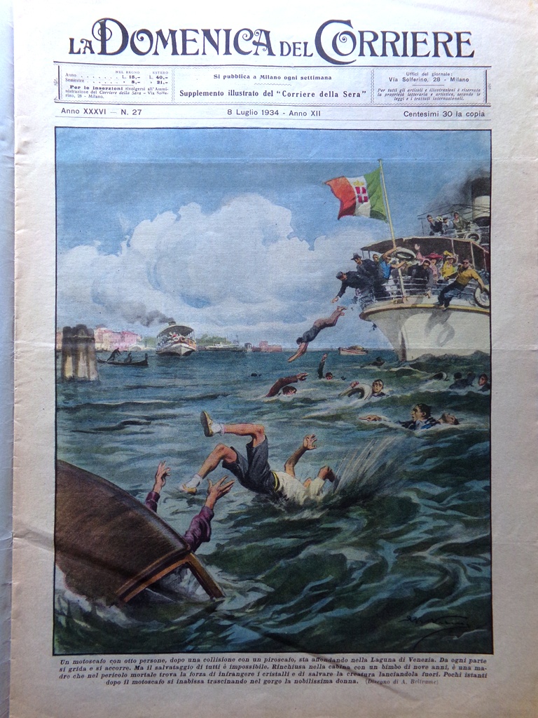 La Domenica del Corriere 8 Luglio 1934 Giro Francia Campo …