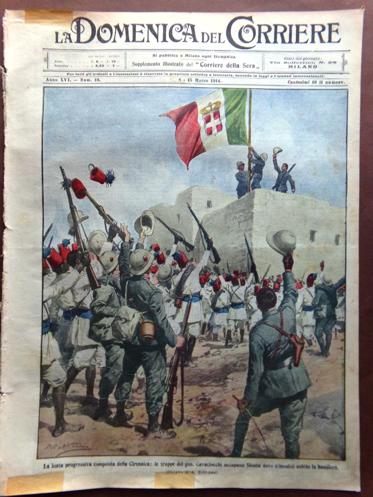 La Domenica del Corriere 8 Marzo 1914 Eritrea Albania Lione …