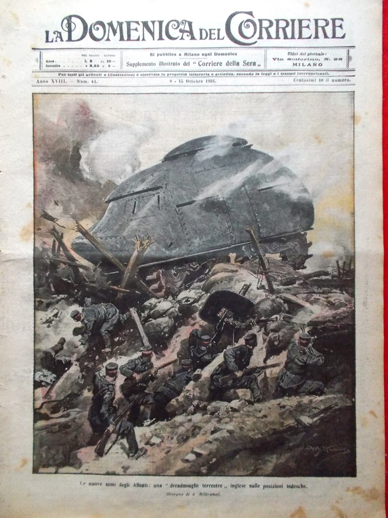 La Domenica del Corriere 8 Ottobre 1916 WW1 Rubbia Pessina …