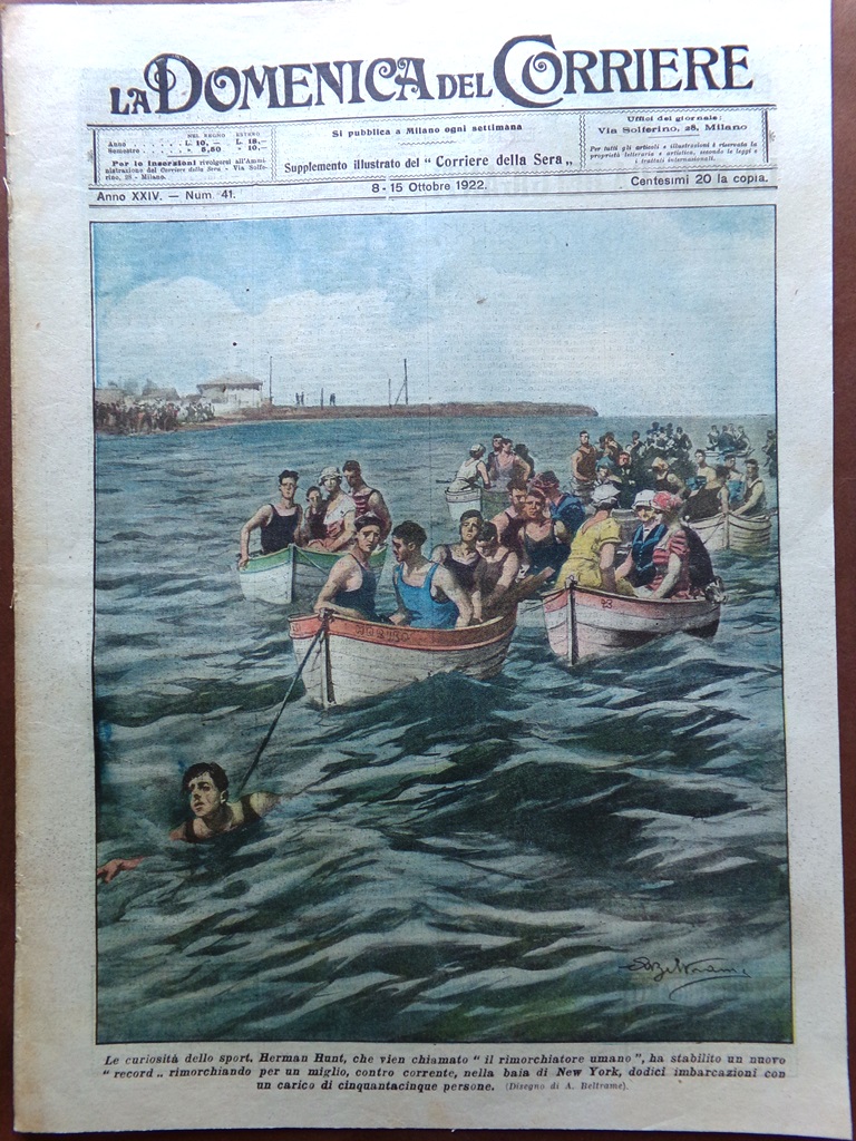 La Domenica del Corriere 8 Ottobre 1922 Smirne Egittologia Siki …