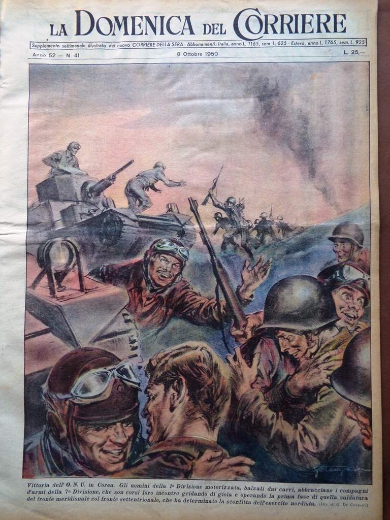 La Domenica del Corriere 8 Ottobre 1950 ONU in Corea …
