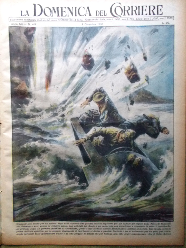 La Domenica del Corriere 9 Dicembre 1951 Marconi Arca Noè …