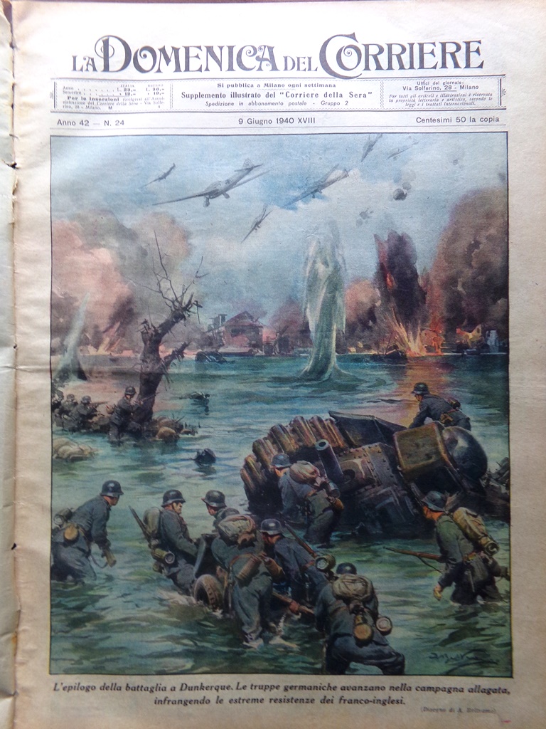 La Domenica del Corriere 9 Giugno 1940 WW2 Flotta Aerea …