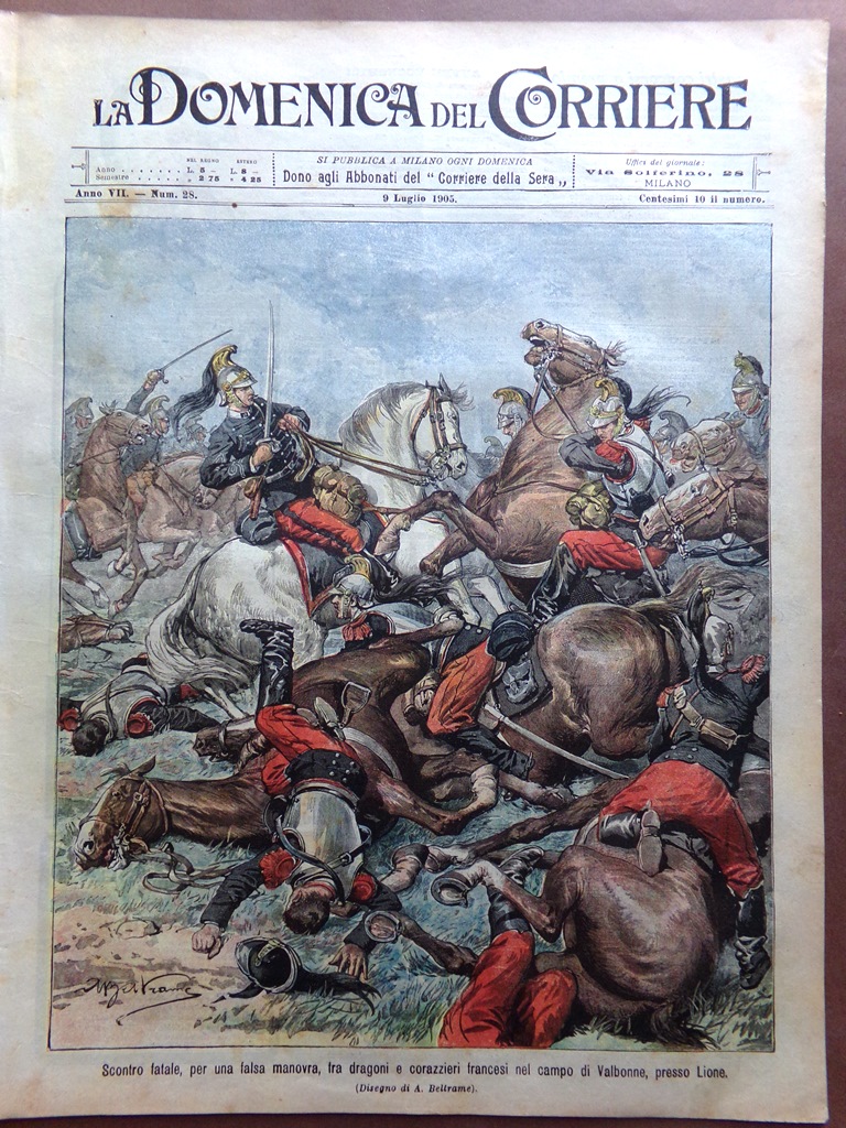 La Domenica del Corriere 9 Luglio 1905 Gordon Bennet Auto …