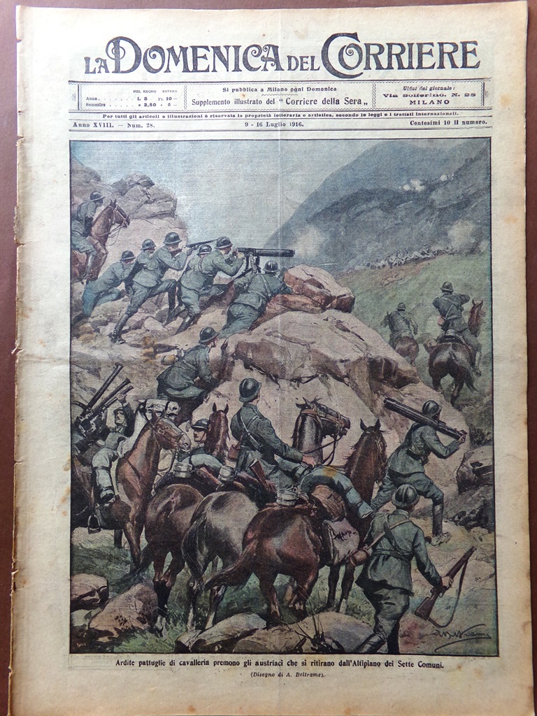 La Domenica del Corriere 9 Luglio 1916 WW1 Prigionieri Messico …