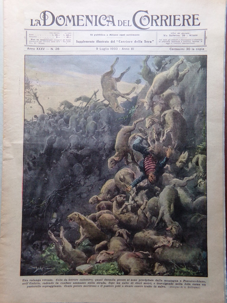La Domenica del Corriere 9 Luglio 1933 Littoria Ariosto Crociera …