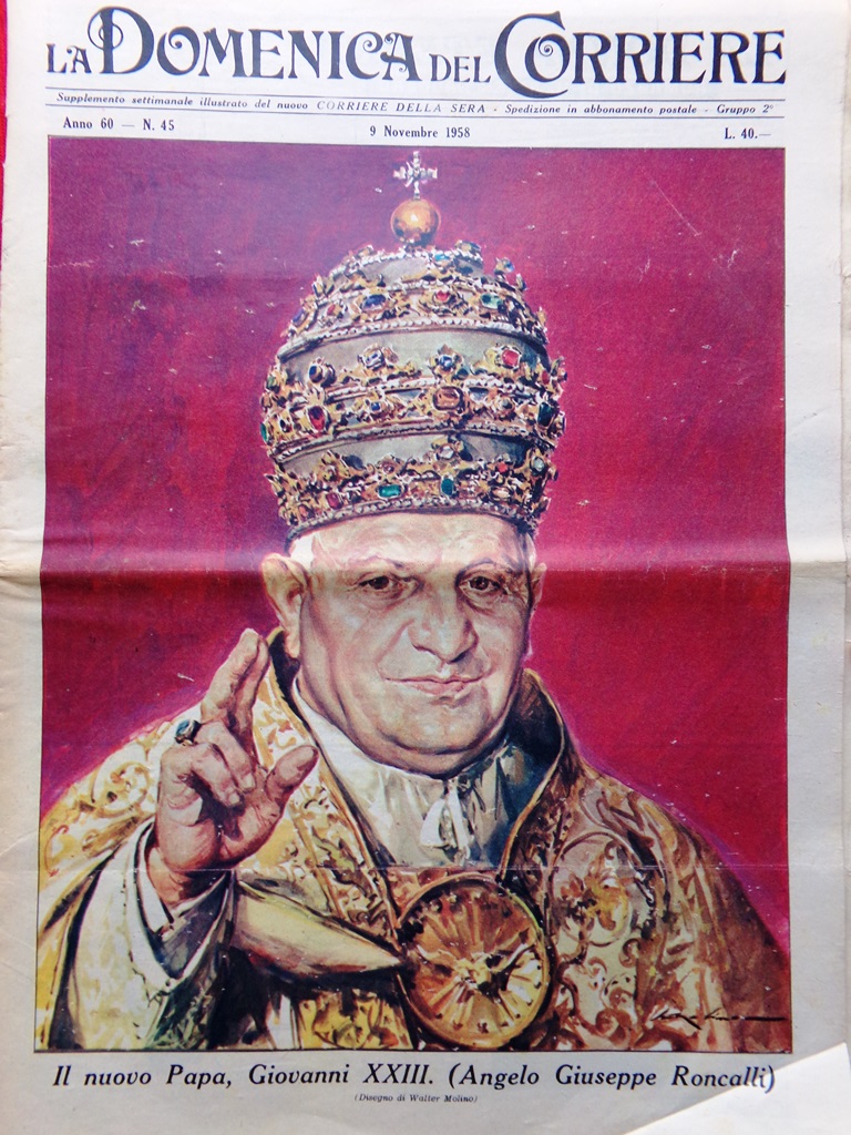 La Domenica del Corriere 9 Novembre 1958 Papa Giovanni XXIII …