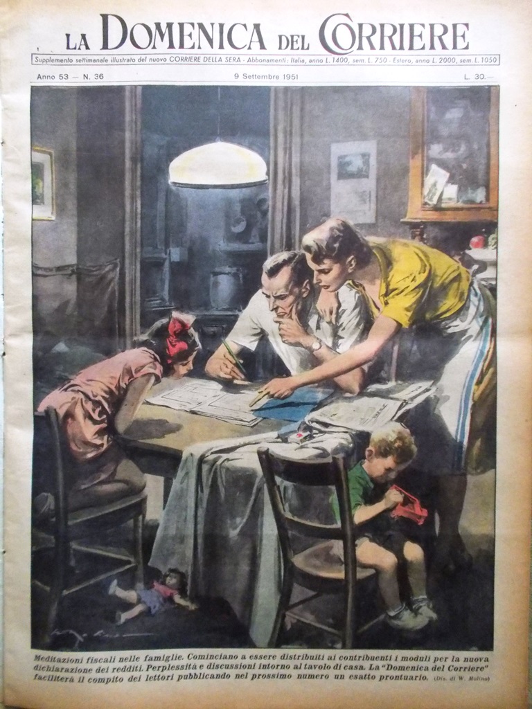 La Domenica del Corriere 9 Settembre 1951 D'Annunzio Tognon Reggia …