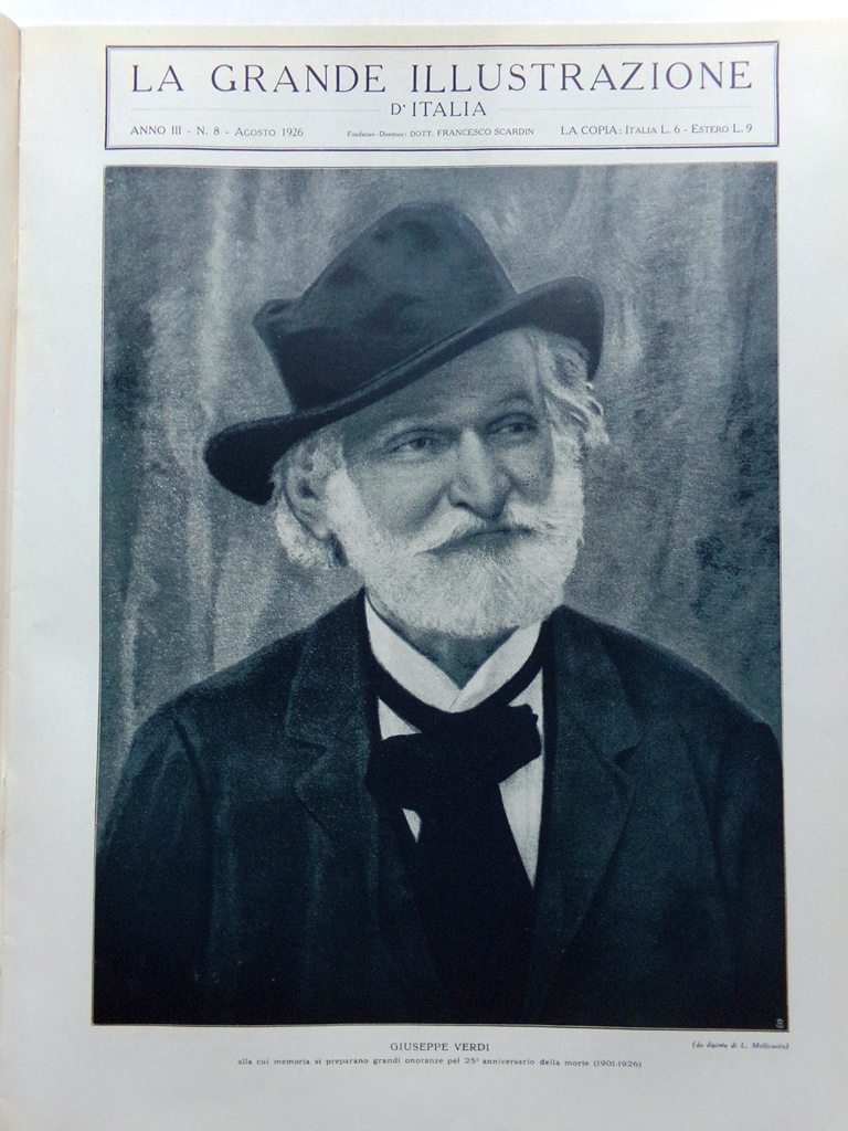 La Grande Illustrazione d'Italia Agosto 1926 Verdi Pirandello Pasubio Marionette