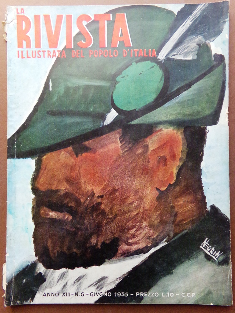 La Rivista illustrata Giugno 1935 Duce Cagliari Trilussa Correggio Aviatori …