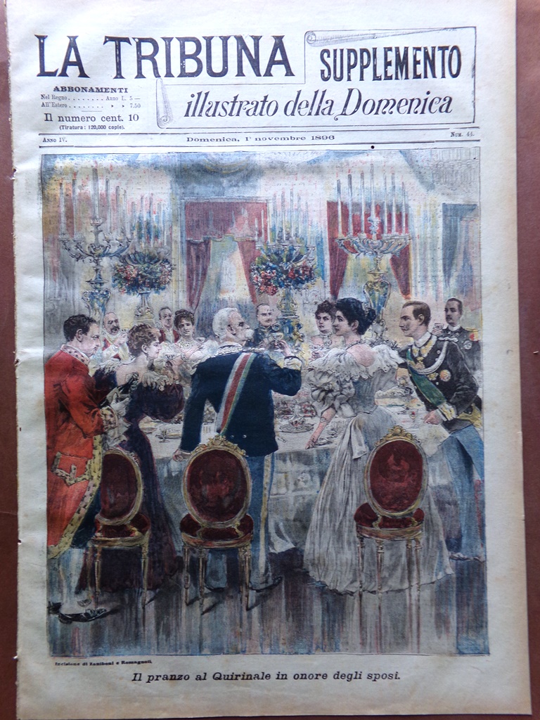 La Tribuna Illustrata 1 Novembre 1896 Matrimonio Principe Napoli Quirinale …