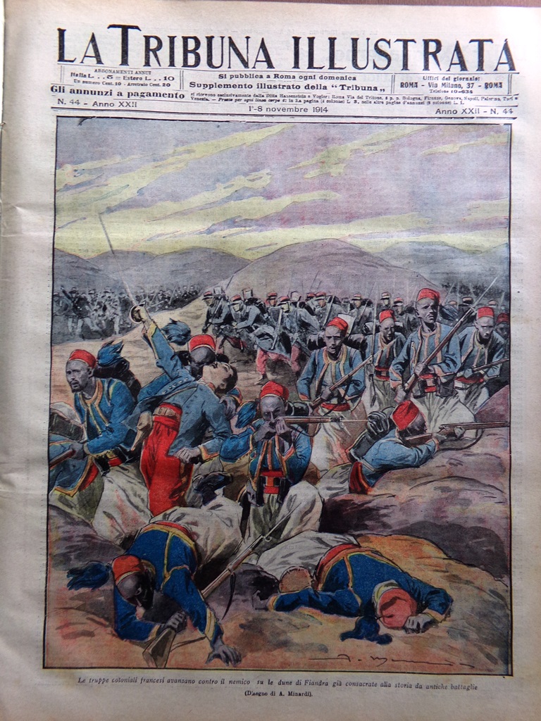 La Tribuna Illustrata 1 Novembre 1914 WW1 Alberto Belgio Sottomarini …