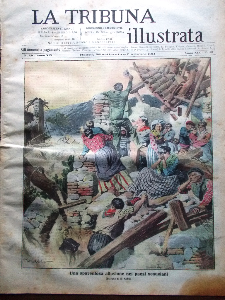 La Tribuna Illustrata 1 Ottobre 1911 Risorgimento Etna Raid Aereo …
