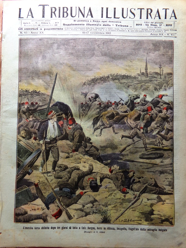 La Tribuna Illustrata 10 Novembre 1912 Hangar Rhodes Savona Adriatico …