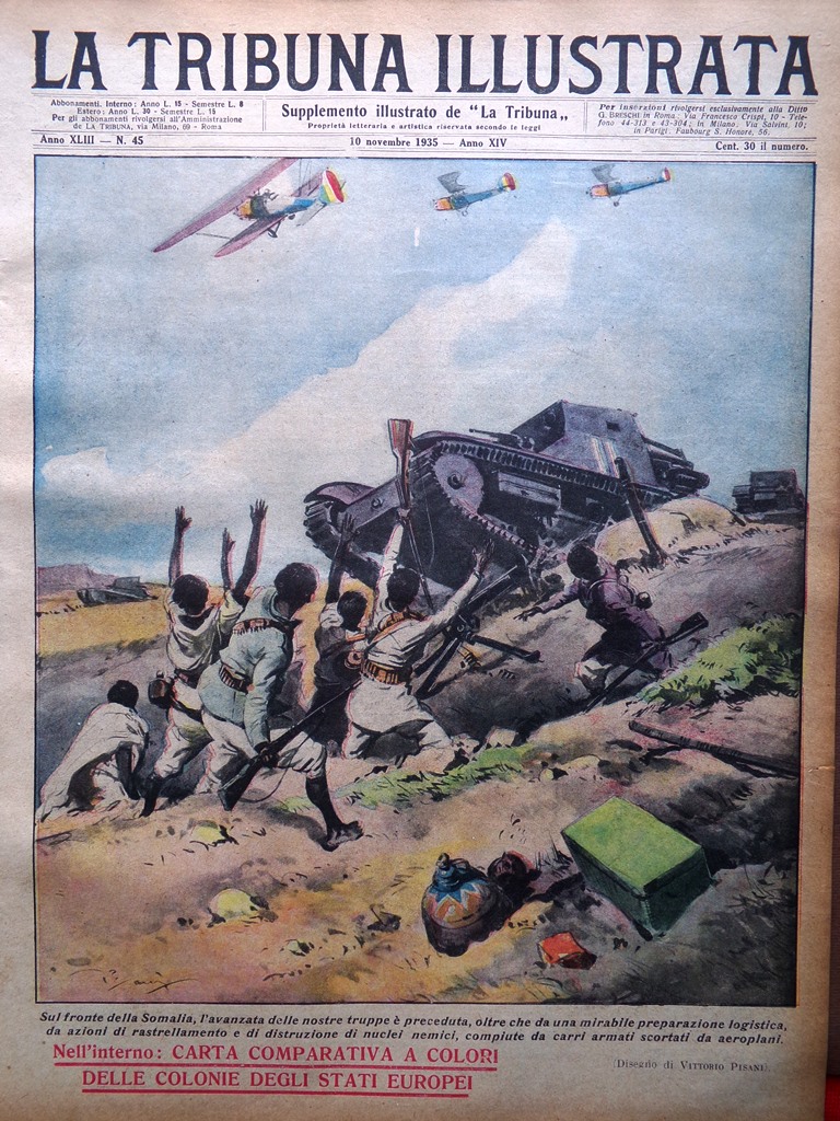 La Tribuna Illustrata 10 Novembre 1935 Somalia Colonie Europee Gerarchie …