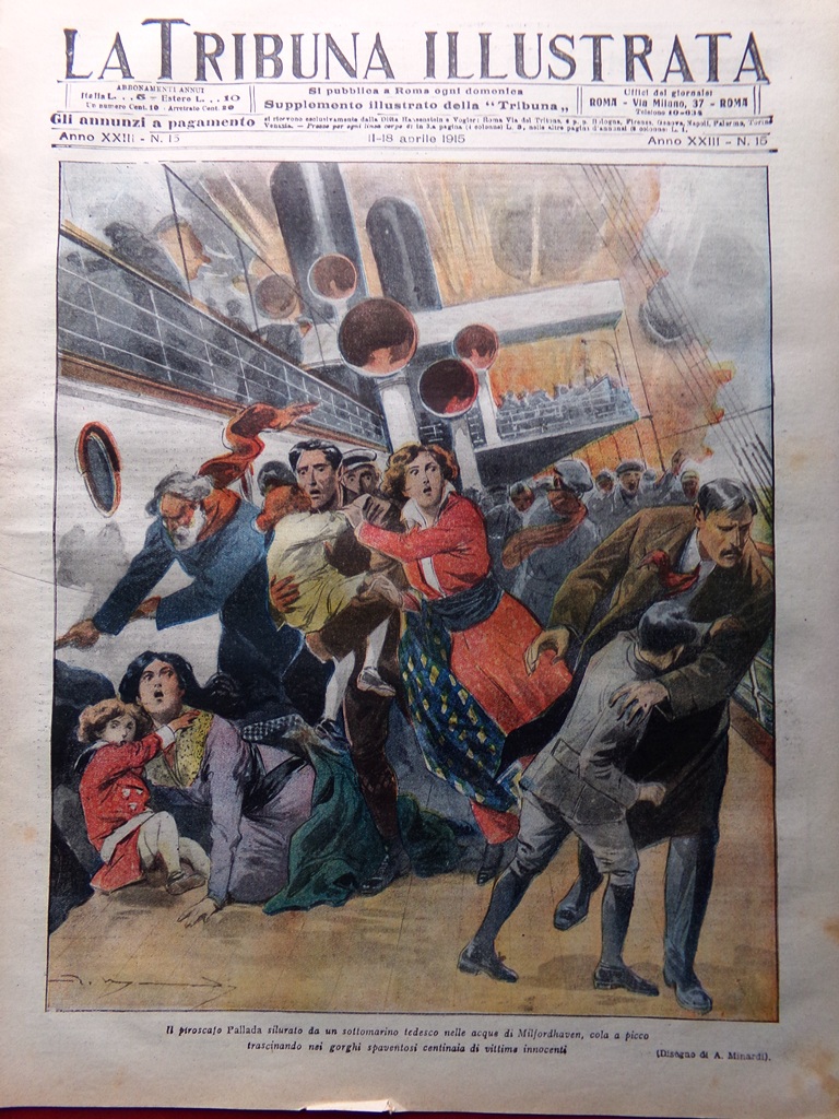 La Tribuna Illustrata 11 Aprile 1915 WW1 Eduardo Boutet Galizia …