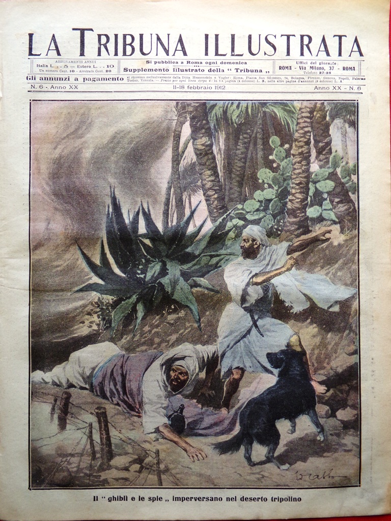 La Tribuna Illustrata 11 Febbraio 1912 Tram Pisa Moroni Tripolitania …