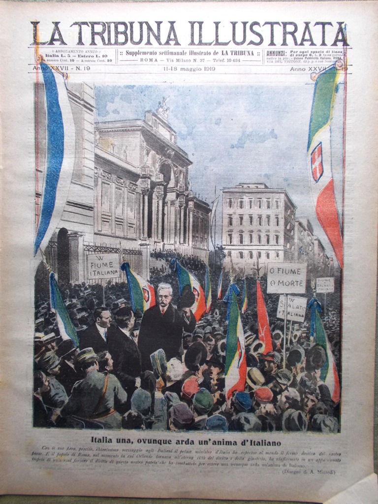 La Tribuna Illustrata 11 Maggio 1919 Sottomarini Tedeschi Buddha Ciclismo …