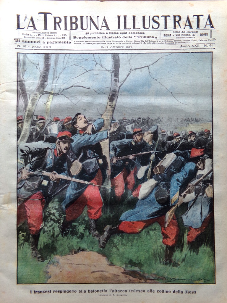 La Tribuna Illustrata 11 Ottobre 1914 WW1 Bruxelles Jellicoe French …