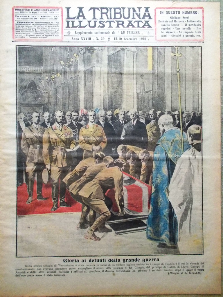 La Tribuna Illustrata 12 Dicembre 1920 Catastrofe Singapore Rouge Noir …