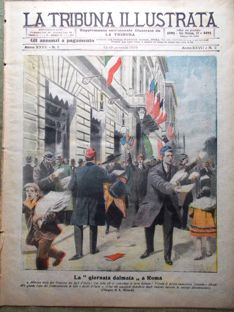 La Tribuna Illustrata 12 Gennaio 1919 Castello di Trento Puccini …
